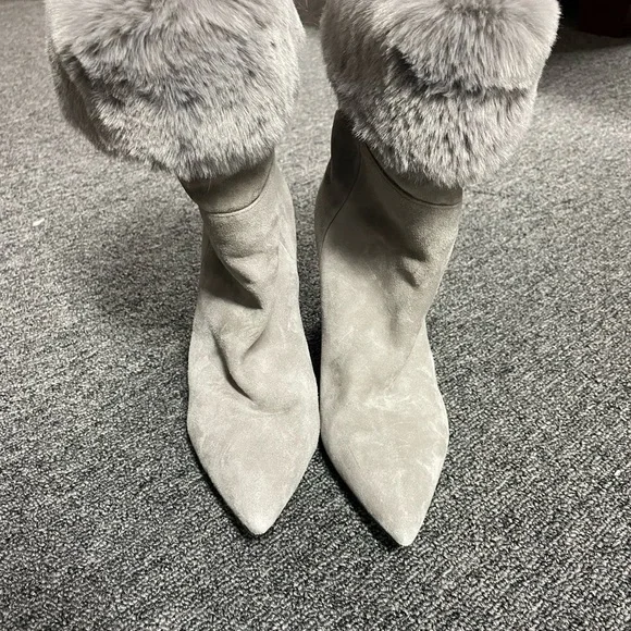 Nine west chrissa ankle boot size 7 light gray - Picture 7 of 9